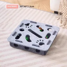Meilleurs prix pour Jouet Puzzle pour Chat Boîte Puzzle en Feutre Jouet d'Exercice pour Chat avec Balle Divertissement Sport Intérieur Jouets de Chasse pour Chats d'Intérieur square+3 bells