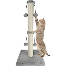 Comparer les prix de Griffoir en sisal pour chat - LEVYS - Hauteur 74 cm - Sisal naturel - Base en peluche douce - Facile à assembler