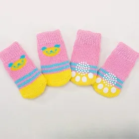Comparer les prix de Fond Antidérapant Chien Mignon Chiot Chien Chien Animal de Compagnie Tricot Chaussettes Mignon Animal de Compagnie Mode Animaux Chien Chaussettes pour Chats Jouets pour Chiens Fournitures S