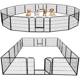 Meilleurs prix pour Enclos et parc pour chien - Clôture métal pliable sans toit - 16 panneaux chiot lapin rongeurs