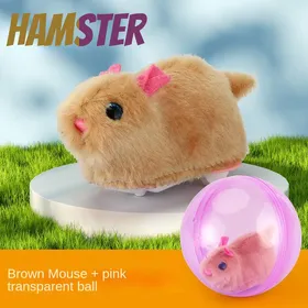 Comparer les prix de Populaire Électrique Lapin Hamster Balle Roulante Jouant Chat Électronique Peluche Chien Chat Machine Jouets pour Animaux beige