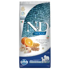 Meilleurs prix pour 2x12kg Farmina N&D Ocean Adult Medium/Maxi morue, orange - Croquettes pour chien