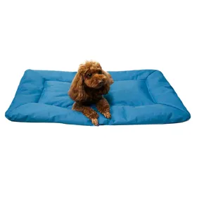 Meilleurs prix pour Lits pour chiens, coussin de caisse pour Camping en plein air, coussin de couchage pliable pour animaux de compagnie, tissu Oxford 600D imperméable bleu clair
