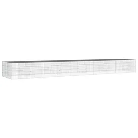 Comparer les prix de Cage à lapin - WIENS - 5 panneaux - 541x109x54 cm - Fer galvanisé - Argenté - Ventilée - Compartiment spacieux