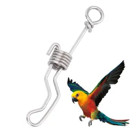 Meilleurs prix pour Petit Acier Inoxydable Animal de Compagnie Oiseau Activité Ouverture Entraînement Anneau de Pied Accessoires Perroquets Fournitures de Cage white