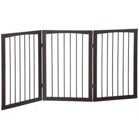 Meilleurs prix pour Barrières de sécurité - PawHut - modulable pliable - 160L x 76H cm - 3 panneaux - 160L x 76H cm - Marron café