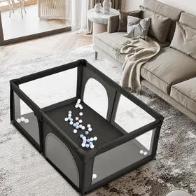 Meilleurs prix pour Parc pour bébé - HOMEWELL - Modèle Noir - 180x120x66 cm - 50 balles incluses - Installation au sol