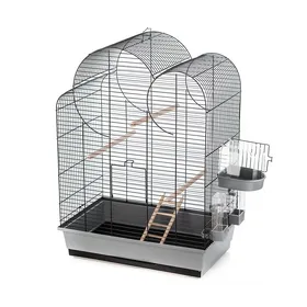 Comparer les prix de Duvoplus Cage à oiseaux avec accessoires Eliza 54x34x75cm Gris et noir