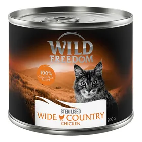 Comparer les prix de Wild Freedom Adult Sterilised 6 x 200 g - sans céréales - Wide Country Sterilised - pur poulet