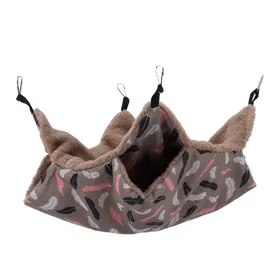 Comparer les prix de Petit Animal Hamac Double Couche Doux et Confortable Hamster Suspendu Lit Chaud avec Métal Fixé S gray