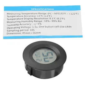 Comparer les prix de Mini thermomètre numérique LCD rond pour reptiles et animaux de compagnie dintérieur (noir) ACCESSOIRES FABRICATION MAISON
