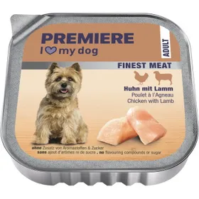 Meilleurs prix pour PREMIERE Finest Meat nourriture humide pour chien, adulte Au Poulet & à l'Agneau 10x150 g