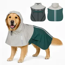 Comparer les prix de Imperméable pour chien - PawHut - avec capuche bandes réfléchissantes ouverture pour laisse - polyester - 110x72x0 5cm - vert