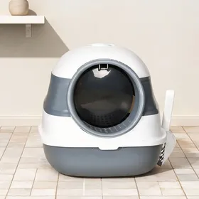 Comparer les prix de Blanc Pp Cat Litter Boxes with 20.5 x 16.1 x 15 in and Bac à litière fermé pour chat en polypropylène
