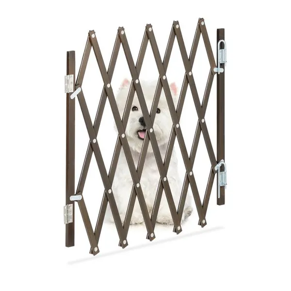 Barrière de sécurité extensible Relaxdays en bambou pour chien 485–60 cm H 17–96 cm L marron – photo 3