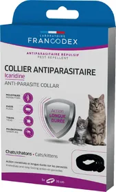 Meilleurs prix pour Soin Chat - Francodex Collier antiparasitaire Icaridine Noir - 35 cm
