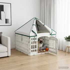 Meilleurs prix pour Article pour animaux - NANAS - Panneau de jeu pour chien 4 panneaux avec toit 60 x 60 x 82 cm &6362