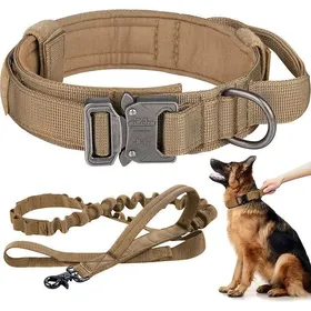 Comparer les prix de Collier de Chien Tactique Rglable avec Poigne et Boucle en Mtal Ensemble Collier et Laisse pour Chiens couleurs multiples COLLIER