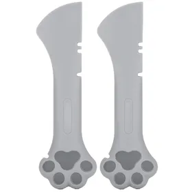 Comparer les prix de 2 pièces Multifonction Chat Patte Ouvre-boîte Cuillère à nourriture Silicone Léger Lavable pour ChatGris grise