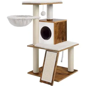 Meilleurs prix pour FEANDREA Arbre à Chat griffoir, Tour de Jeux, Brou de Noix PCT071H01