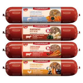 Meilleurs prix pour 8x400g saucisse Fleischeslust paquet mixte II (4 variétés) pour chien