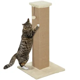 Meilleurs prix pour Griffoir pour chat - PawHut - boule suspendue - base stable - en sisal et peluche - 41 x 41 x 81 cm - beige