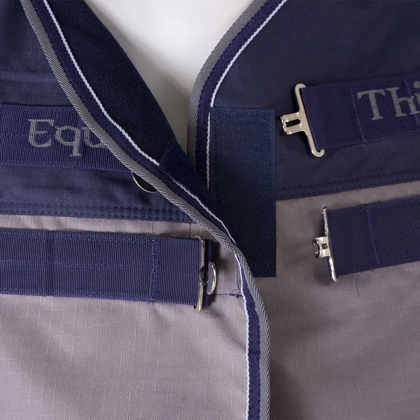 Couverture TYREX 600 D doublée polaire 6'3" - 190 cm - Bleu et Gris - EQUI-THEME – photo 4