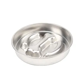 Meilleurs prix pour Gamelle Ralentisseur pour Chien Acier Inoxydable Antidérapante Facile à Nettoyer Gamelle Interactive pour Chien pour Animal de Compagnie Chiot Bone print