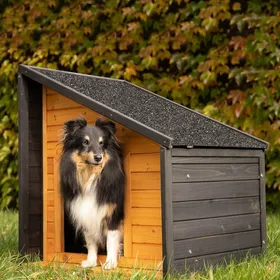 Meilleurs prix pour Niche pour chien en bois d'extérieur toit inversé Zolia Malvik