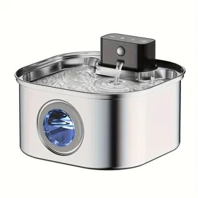 Meilleurs prix pour Fontaine à eau automatique sans fil - Phoesky - Acier inoxydable - 32 L - Batterie 4200 mAh - Détecteur de mouvement