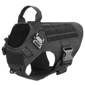 Meilleurs prix pour Harnais militaire pour grand chien, gilet d'entraînement pour berger allemand K9 Malinois, ensemble harnais et laisse tactiques pour chien, accessoires pour chiens XL