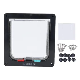 Comparer les prix de Porte pour chien Professionnelle Polyvalente Solide Durable Résistante aux intempéries Installation facile Sécurité Porte pour animal de compagnie L(for 6.5-9kg) black