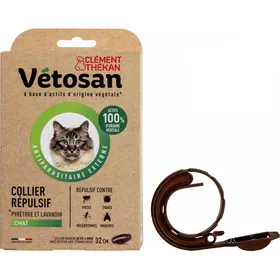 Comparer les prix de Clement Thekan Collier Répulsif Anti-Puces et Anti-Tiques Origine Végétale Chat 32cm