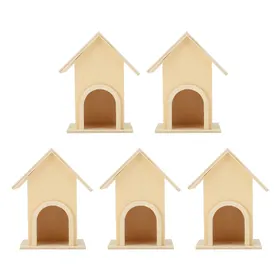 Meilleurs prix pour 5 Pièces Nichoir en Bois Unique Bricolage Mangeoire Cage Artisanat Ornement Décoration Jardin Patio brown