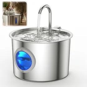 Meilleurs prix pour Fontaine eau chat inox - 1 piece - 2.2L - Automatique - Distributeur - Filtre - Fontaine a eau chat sans fil