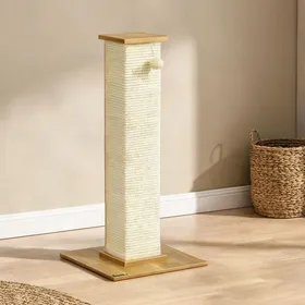Comparer les prix de Rascador pour chat 38 x 38 x 80 cm poteau en sisal naturel et panneau effet chêne