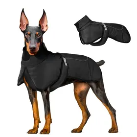 Meilleurs prix pour Vêtements pour grands chiens, imperméables, épais et chauds, vêtements pour animaux de compagnie, manteau réfléchissant pour chiots, carlin, labrador, yorkshire français, veste, costumes 3XL noir