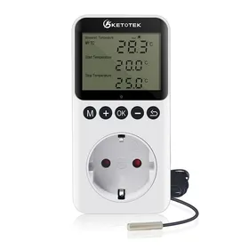 Meilleurs prix pour Thermostat numérique jour/nuit KETOTEK avec minuterie pour terrarium, serre, chauffage et refroidissement, 220 V, avec sonde