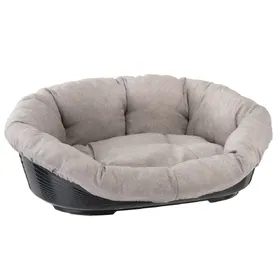 Comparer les prix de Taille 8 : 82 x 59,5 x 25 cm panier Siesta Deluxe avec une housse en tweed beige de Ferplast, pour chiens