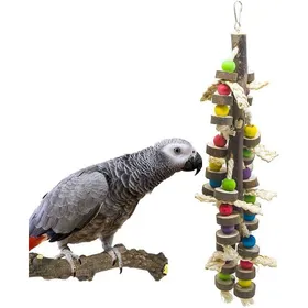Comparer les prix de 1 Jouet à mâcher Bois naturel 24 ficelles Perles Chaîne métallique Pour perroquets et oiseaux .