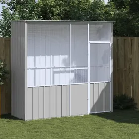 Meilleurs prix pour Cage à oiseaux gris 215x78x200 cm acier galvanisé - SALUTUYA - BD3410