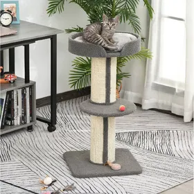 Comparer les prix de Arbre à chat gris avec plateforme, sisal, 30 kg