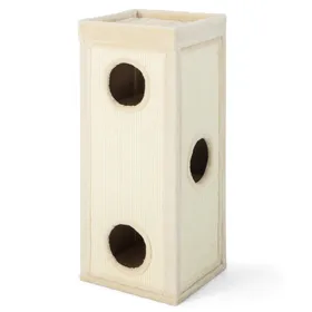 Meilleurs prix pour CostwayMaison de Chat à 4 Étages Condo pour Chat de 99 cm de Haut avec Poteaux à Griffer 3 Cachés 4 Coussins en Peluche Douce Naturel
