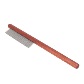 Meilleurs prix pour Peigne à poux Dents fines Manche ergonomique en bois Acier inoxydable Peigne à poux pour le soin des cheveux brown