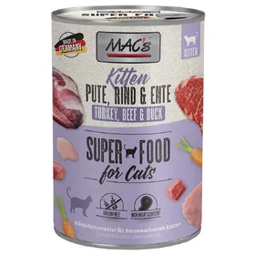 Comparer les prix de MAC's 6 x 400 g - kitten (dinde, boeuf, canard)