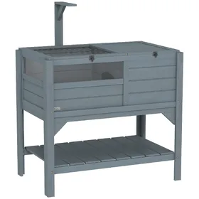 Meilleurs prix pour PawHut Maison enclos pour tortues sur pieds avec étagère de rangement en bois de sapin - dim. 103H x 84L x 51l cm