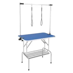 Comparer les prix de VEVOR Table de Toilettage pour Chien Animaux de Compagnie Pliable 914,4x609,6 mm Charge 149,7 kg avec 2 Potences 2 Cordes d'Attache Panier de Rangement Table pour Chiens de Taille Moyenne et Petite