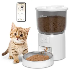 Comparer les prix de Balimo 3L Distributeur Croquettes Chat Automatique, contrôle de l'APP 1-10 Repas, Blanc