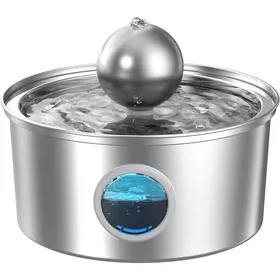 Meilleurs prix pour Fontaine à eau automatique pour chat - Phoesky - 3 2 L - Boule en acier inoxydable - Silencieuse