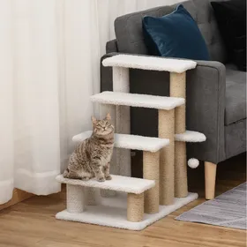 Comparer les prix de Arbre à chat 4 niveaux blanc 60 x 40 x 64 cm